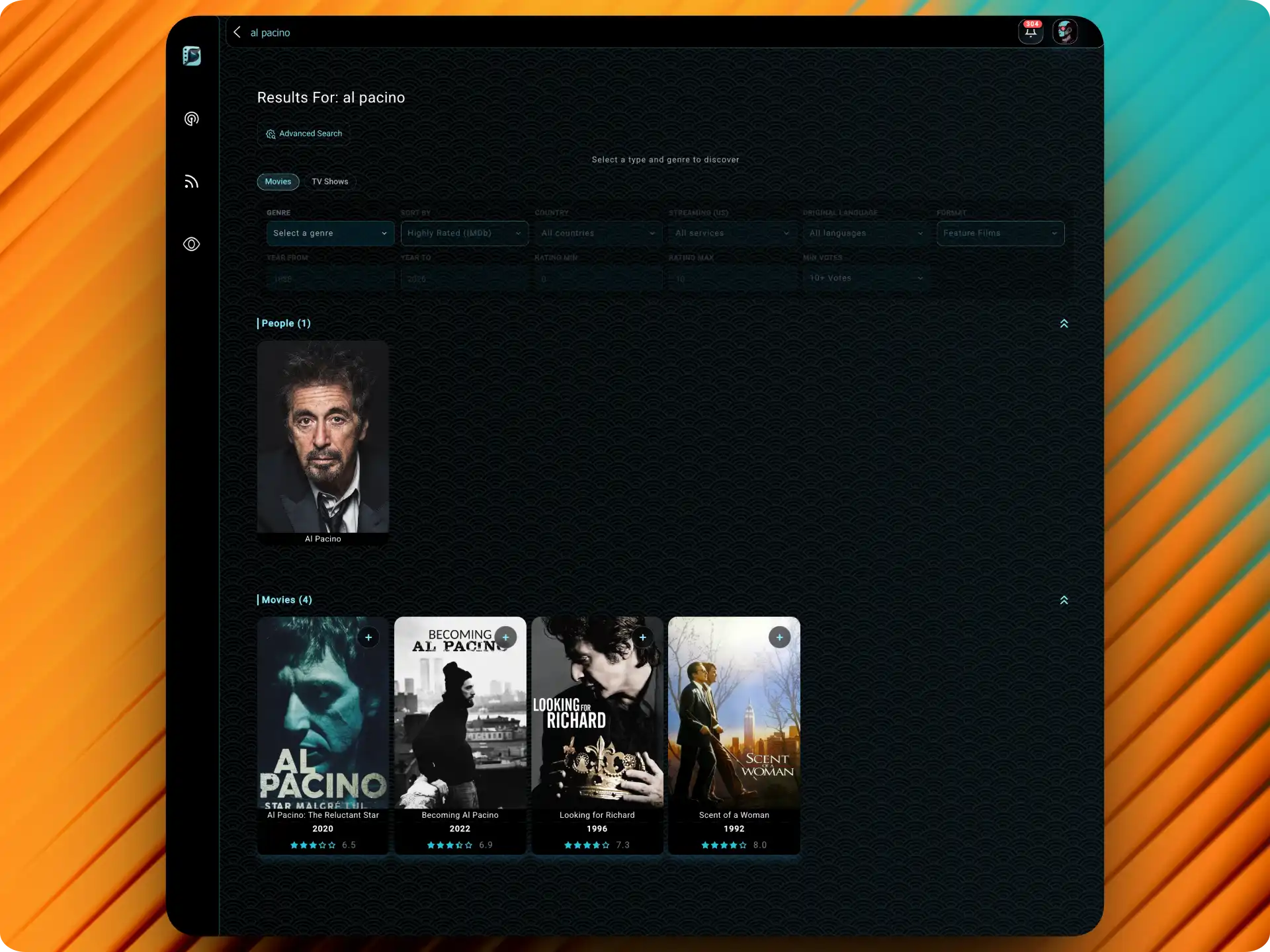 Cinemagoria Advanced Search