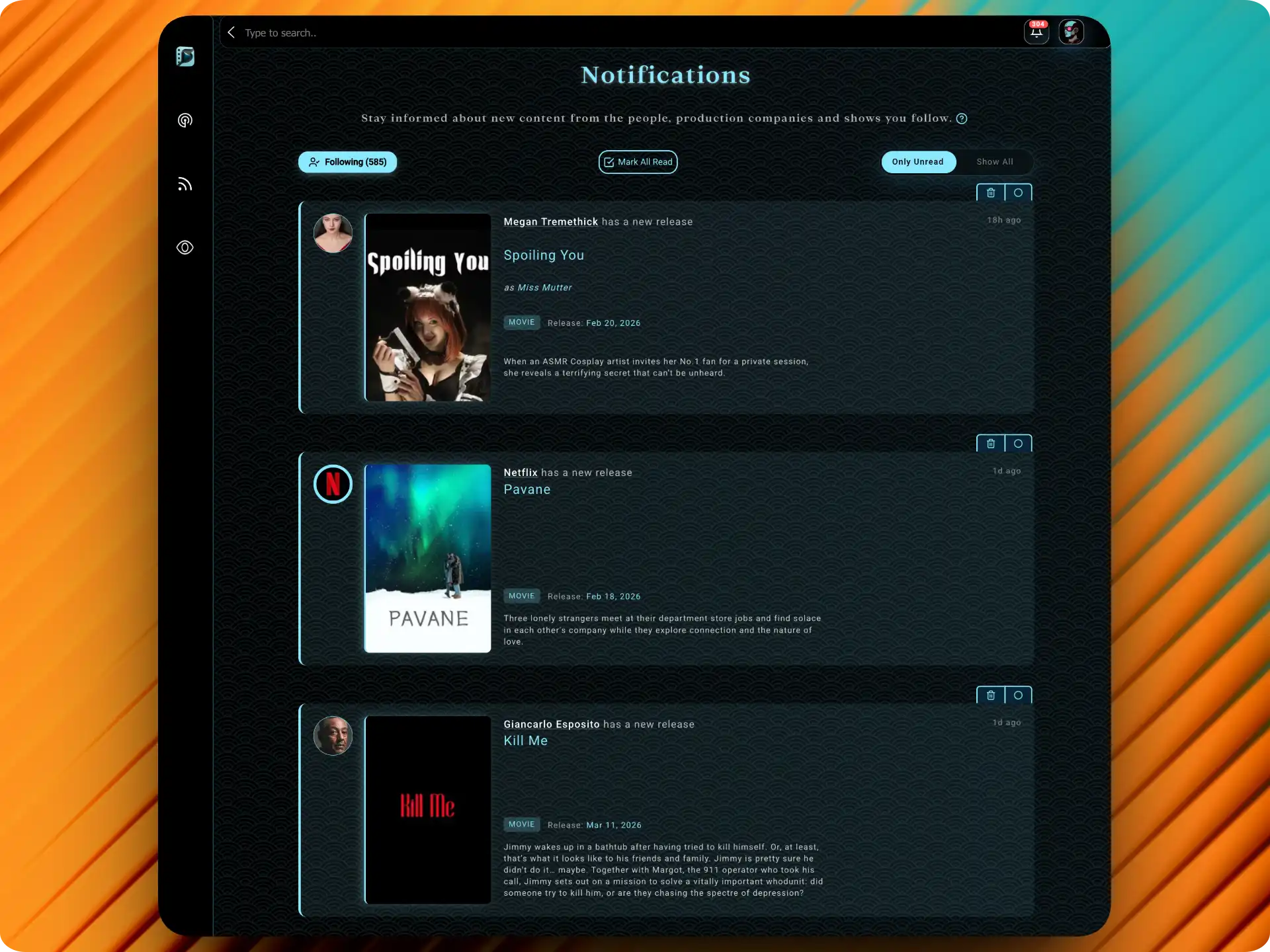 Cinemagoria Notifications